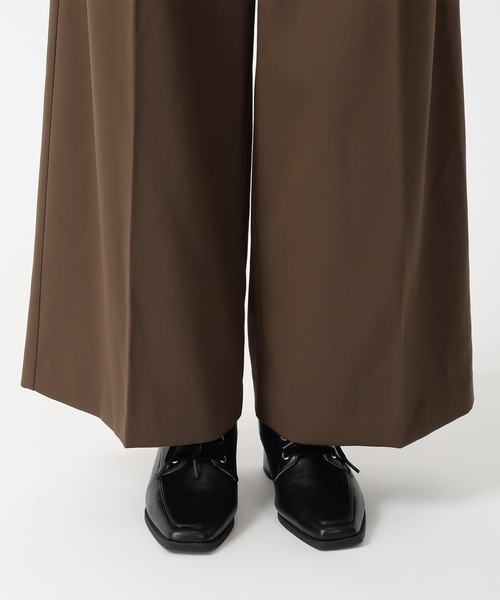 31 Sons de mode（トランテアン　ソン　ドゥ　モード）の「2025秋冬新作 ダブルベルト付ワイドパンツ（スラックス・レディース・ブラウン/ピンク/グレー・S/M）」の21枚目の写真