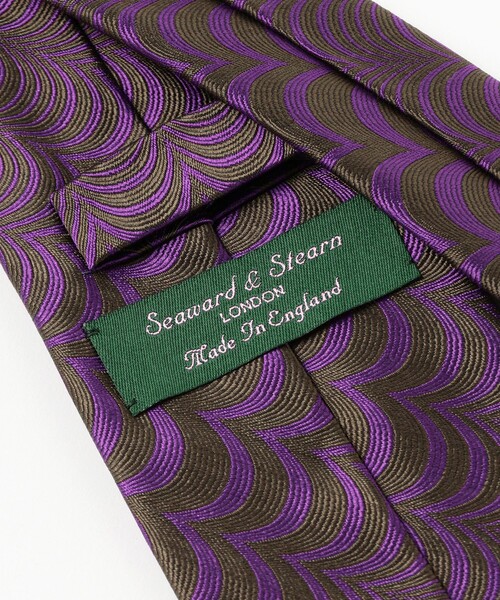 獅*泉様 Seaward & Stearn / ウェーブ柄 ジャカード ネクタイ 獅*泉様 Seaward & Stearn / ウェーブ柄 ジャカード ネクタイ
