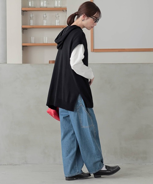 n'OrLABEL(ノアールレーベル)の「サルエルペインターデニムパンツ(デニムパンツ・レディース・ネイビー/ブルー・2/1)」の22枚目の写真