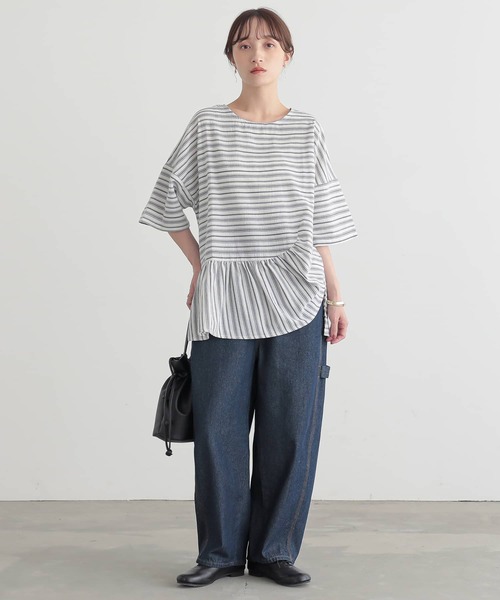 n'OrLABEL(ノアールレーベル)の「サルエルペインターデニムパンツ(デニムパンツ・レディース・ネイビー/ブルー・2/1)」の11枚目の写真