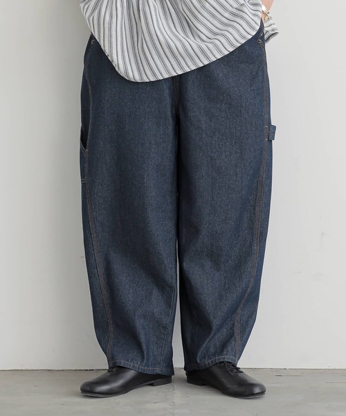 n'OrLABEL(ノアールレーベル)の「サルエルペインターデニムパンツ(デニムパンツ・レディース・ネイビー/ブルー・2/1)」の16枚目の写真