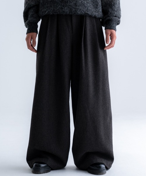 SINSS スラックス ブラック S SINSS スラックス Wide straight slacks / ワイドストレートスラックス