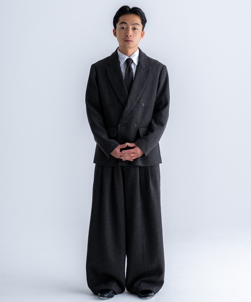 Tweed three tuck wide slacks / ツイード3タックワイドスラックス Tweed three tuck wide slacks / ツイード3タックワイドスラックス