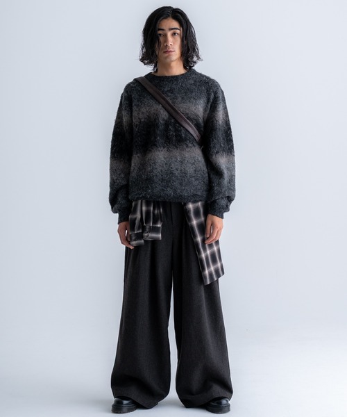 Tweed three tuck wide slacks / ツイード3タックワイドスラックス