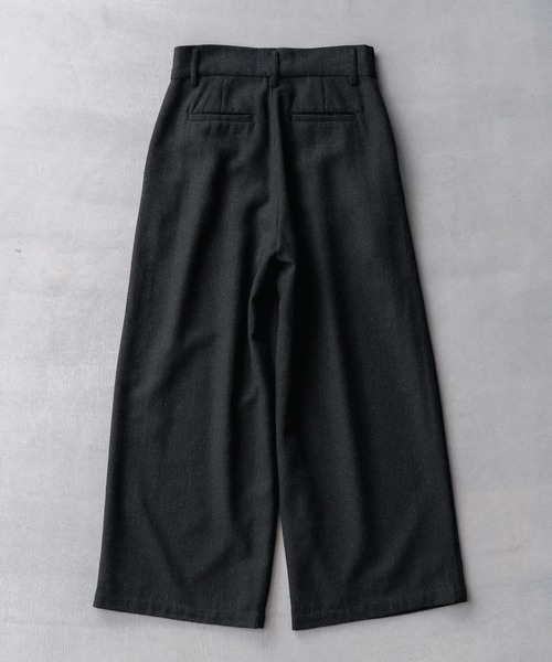 SINSS ツイード３タックワイドスラックス ブラウン Tweed three tuck wide slacks / ツイード3タックワイドスラックス