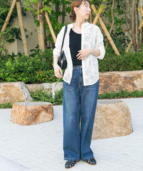 ITEMS URBANRESEARCH（アイテムズ アーバンリサーチ）の「ペイズリーレースバンドカラーシャツ（シャツ/ブラウス・レディース・ホワイト/ブラウン・FREE）」の7枚目の写真