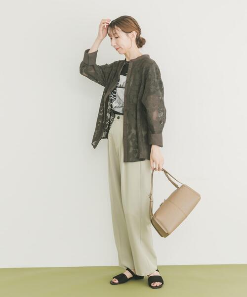 ITEMS URBANRESEARCH（アイテムズ アーバンリサーチ）の「ペイズリーレースバンドカラーシャツ（シャツ/ブラウス・レディース・ホワイト/ブラウン・FREE）」の13枚目の写真