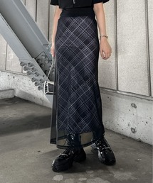 チェック柄ロングスカート 古着 ロングスカート レディース 春 夏 スカート チェック柄 ロング丈