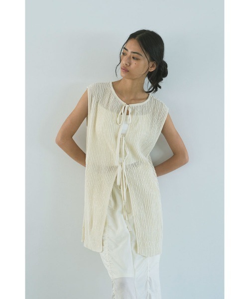 marjour(マージュール)の「2WAY SUMMER TUNIC KNIT(ニット/セーター・レディース・オフホワイト/モカ・M)」の2枚目の写真