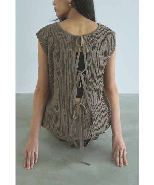 marjour(マージュール)の「2WAY SUMMER TUNIC KNIT(ニット/セーター・レディース・オフホワイト/モカ・M)」の4枚目の写真