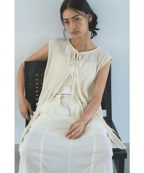 marjour(マージュール)の「2WAY SUMMER TUNIC KNIT(ニット/セーター・レディース・オフホワイト/モカ・M)」の19枚目の写真