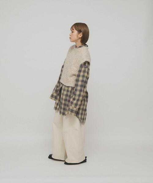 KBF（ケイビーエフ）の「BIGチェックシャツ（シャツ/ブラウス・レディース・グレー系その他/イエロー系その他/ブルー系その他・ONE）」の7枚目の写真