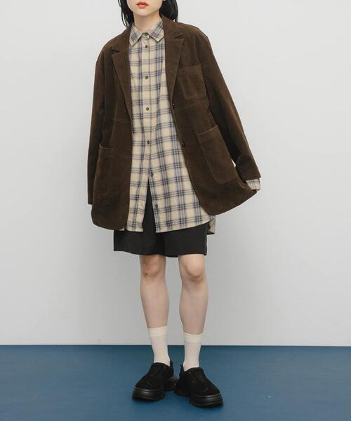 KBF（ケイビーエフ）の「BIGチェックシャツ（シャツ/ブラウス・レディース・グレー系その他/イエロー系その他/ブルー系その他・ONE）」の10枚目の写真