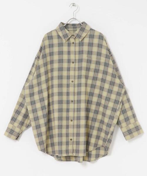 KBF（ケイビーエフ）の「BIGチェックシャツ（シャツ/ブラウス・レディース・グレー系その他/イエロー系その他/ブルー系その他・ONE）」の11枚目の写真