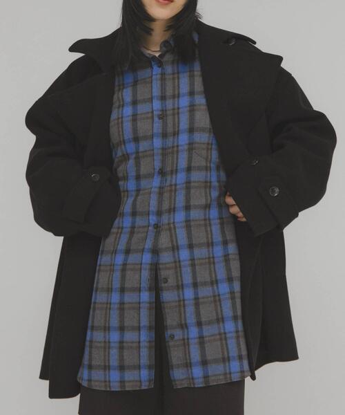 KBF（ケイビーエフ）の「BIGチェックシャツ（シャツ/ブラウス・レディース・グレー系その他/イエロー系その他/ブルー系その他・ONE）」の13枚目の写真