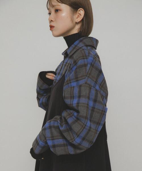 KBF（ケイビーエフ）の「BIGチェックシャツ（シャツ/ブラウス・レディース・グレー系その他/イエロー系その他/ブルー系その他・ONE）」の16枚目の写真