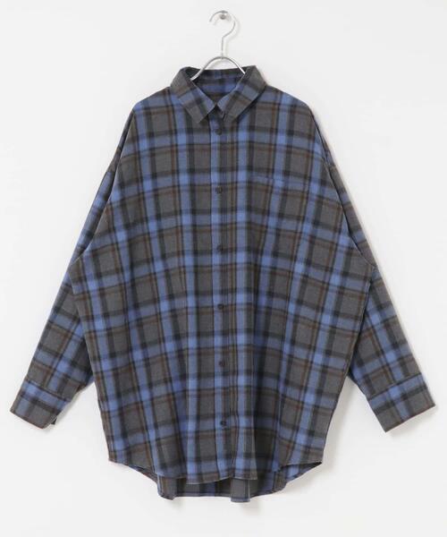 KBF（ケイビーエフ）の「BIGチェックシャツ（シャツ/ブラウス・レディース・グレー系その他/イエロー系その他/ブルー系その他・ONE）」の20枚目の写真