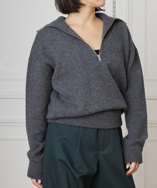 IENA LA BOUCLE(イエナラブークル)の「IENA LA BOUCLE ZIP ニットプルオーバー(ニット/セーター・レディース・ブルー/チャコールグレー・FREE)」の12枚目の写真