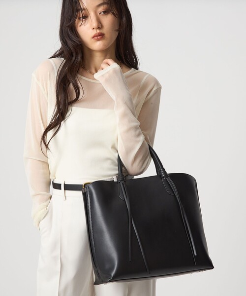 green label relaxing(グリーンレーベルリラクシング)の「【WEB限定】2WAYタッセルハンドル A4 トートバッグ / ショルダーバッグ(トートバッグ・レディース・ナチュラル/ブラック/ライトグレー・FREE)」の9枚目の写真