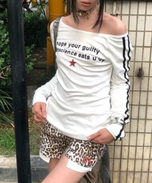 SHEENA(シーナ)の「ワイドネックラインスリーブロゴロンT(Tシャツ/カットソー・レディース・ホワイト・M)」の10枚目の写真