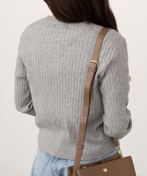 U.S. POLO ASSN.(ユーエスポロアッスン)の「【U.S. POLO ASSN.】26AW新色入荷 ワンポイントロゴ ポニー刺繍 ミニケーブルカーディガン(カーディガン/ボレロ・レディース・グレー/ワイン/アイボリー/ブラック/ネイビー/ブラウン・L/M)」の20枚目の写真