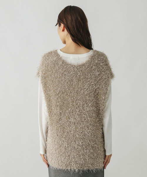 GLOBAL WORK（グローバルワーク）の「サラサラシャギーベスト/長袖T/581160（ベスト・レディース・モカ/アイボリー/チャコールグレー・SHORT/REGULAR）」の17枚目の写真