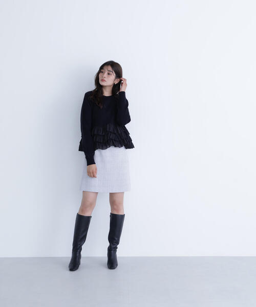 NATURAL BEAUTY BASIC(ナチュラルビューティーベーシック)の「◇【sweet掲載】ムジツイードミニスカート(スカート・レディース・ブラック/グレー・MEDIUM/SMALL)」の20枚目の写真