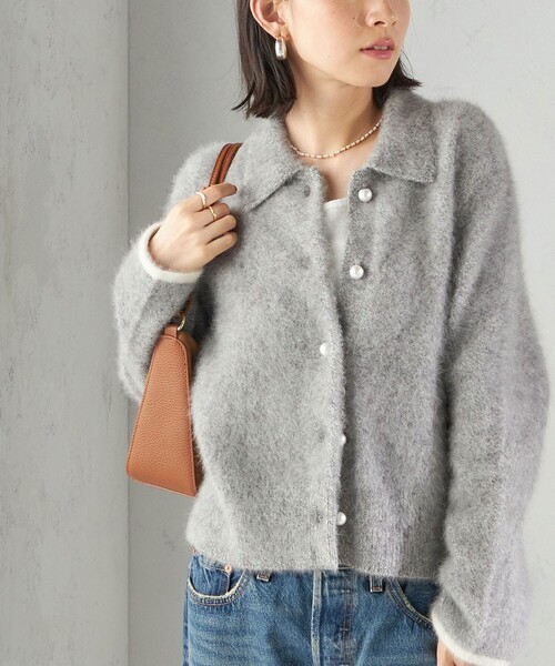 杢 フォックス カシミヤ ポロ ニット カーディガン（カーディガン