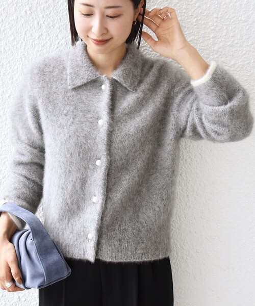 杢 フォックス カシミヤ ポロ ニット カーディガン（カーディガン