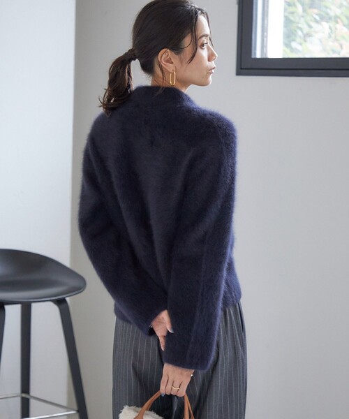 セール】杢 フォックス カシミヤ ポロ ニット カーディガン