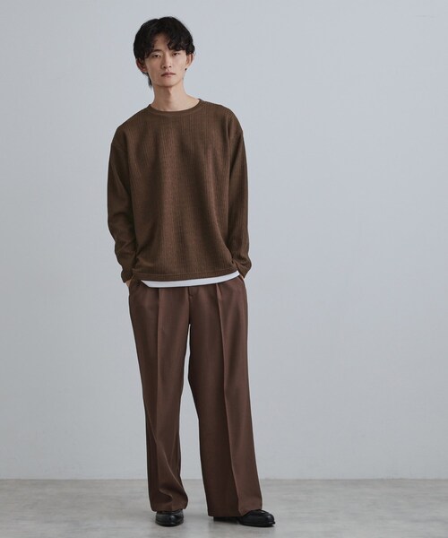 tk.TAKEO KIKUCHI（ティーケータケオキクチ）の「ニットライクジャカードカットソー（Tシャツ/カットソー・メンズ・チャコールグレー/ブラウン系その他/ホワイト・02/04/03）」の14枚目の写真