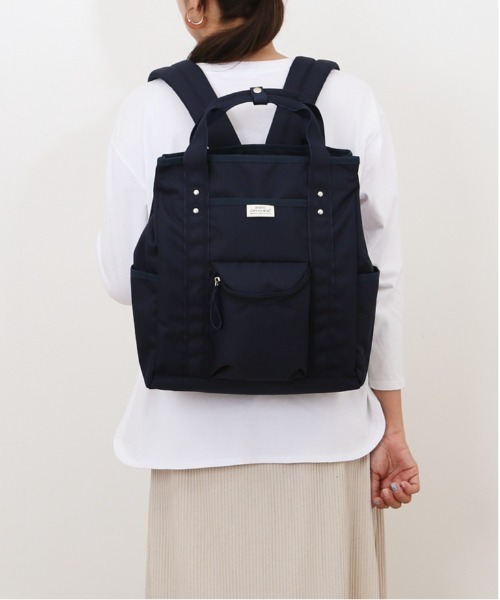 anello GRANDE（アネログランデ）の「anelloGRANDE ドライブ10ポケットトート型リュック（バックパック/リュック・レディース・ベージュ/ネイビー/オレンジ/ブラック/グレー・FREE）」の7枚目の写真
