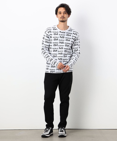 NICOLE CLUB FOR MEN（ニコルクラブフォーメン）の「【NICOLE SPORTS】総ロゴジャガードニット（ニット/セーター・メンズ・ブラック系/ホワイト系その他/ネイビー系/ホワイト系・X-LARGE/LARGE/MEDIUM）」の7枚目の写真