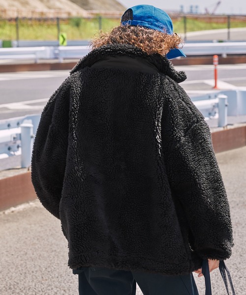 ⭐️3日間限定価格⭐️プリーツプリーズ黒ボア襟取り外しブルゾン極美品⭐️ FREAK'S STORE（フリークスストア） ブルゾン アウター MLB