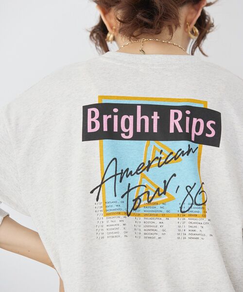AMERICAN HOLIC（アメリカンホリック）の「Bright RipsロングTシャツ（Tシャツ/カットソー・レディース・オフホワイト/チャコールグレー/ホワイト系その他・M/L）」の5枚目の写真