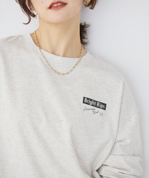 AMERICAN HOLIC（アメリカンホリック）の「Bright RipsロングTシャツ（Tシャツ/カットソー・レディース・オフホワイト/チャコールグレー/ホワイト系その他・M/L）」の18枚目の写真