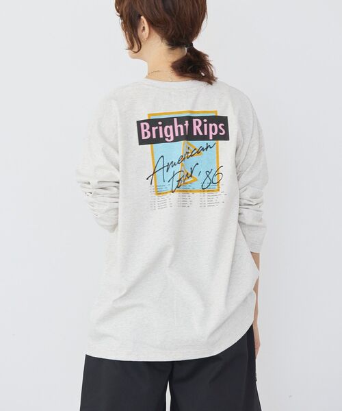 AMERICAN HOLIC（アメリカンホリック）の「Bright RipsロングTシャツ（Tシャツ/カットソー・レディース・オフホワイト/チャコールグレー/ホワイト系その他・M/L）」の13枚目の写真