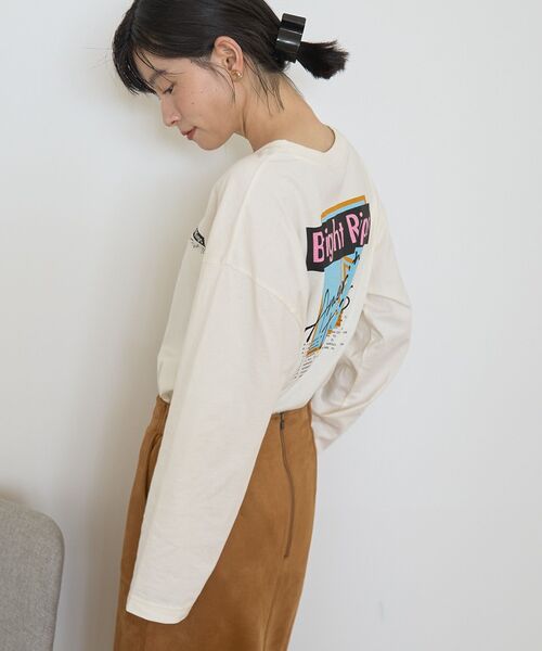 AMERICAN HOLIC（アメリカンホリック）の「Bright RipsロングTシャツ（Tシャツ/カットソー・レディース・オフホワイト/チャコールグレー/ホワイト系その他・M/L）」の6枚目の写真