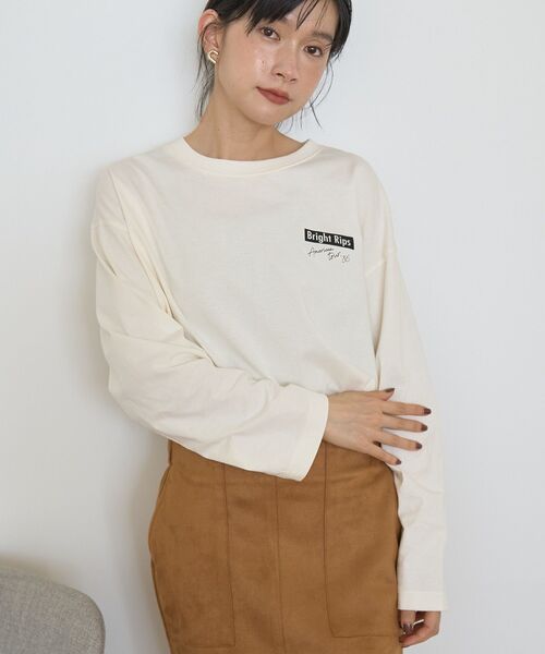 AMERICAN HOLIC（アメリカンホリック）の「Bright RipsロングTシャツ（Tシャツ/カットソー・レディース・オフホワイト/チャコールグレー/ホワイト系その他・M/L）」の21枚目の写真