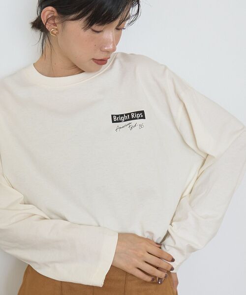 AMERICAN HOLIC（アメリカンホリック）の「Bright RipsロングTシャツ（Tシャツ/カットソー・レディース・オフホワイト/チャコールグレー/ホワイト系その他・M/L）」の20枚目の写真