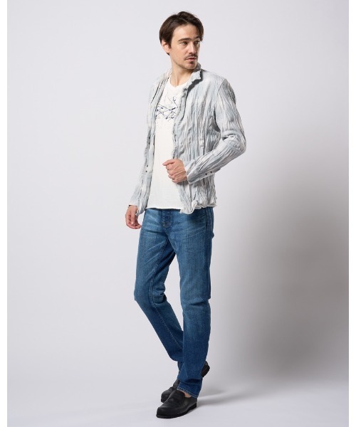 wjk(ダヴルジェイケイ)の「slim banana denim(デニムパンツ・メンズ・ブルー系その他/ライトグレー/ライトブルー・SMALL/MEDIUM/LARGE/X-LARGE)」の5枚目の写真