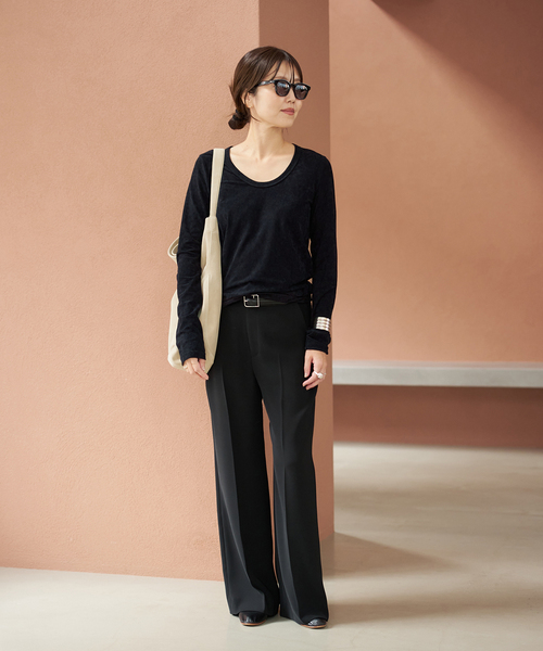 plage(プラージュ)の「velour long Tシャツ(Tシャツ/カットソー・レディース・ホワイト/ブラック・FREE)」の3枚目の写真