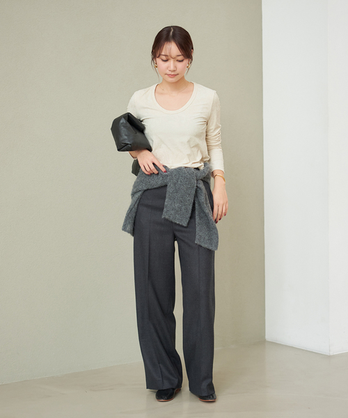 plage(プラージュ)の「velour long Tシャツ(Tシャツ/カットソー・レディース・ホワイト/ブラック・FREE)」の5枚目の写真