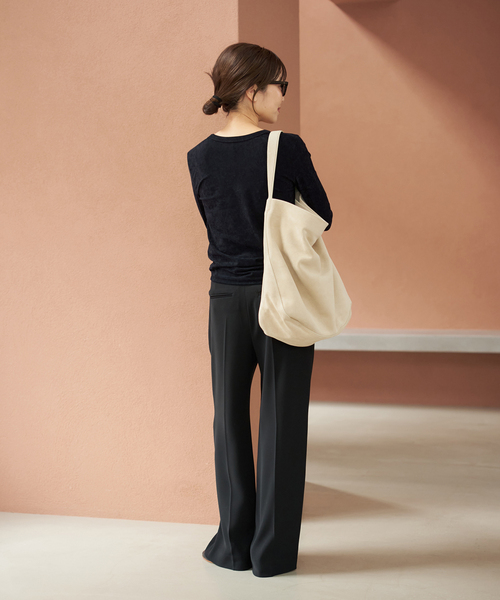 plage(プラージュ)の「velour long Tシャツ(Tシャツ/カットソー・レディース・ホワイト/ブラック・FREE)」の9枚目の写真