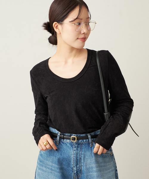 plage(プラージュ)の「velour long Tシャツ(Tシャツ/カットソー・レディース・ホワイト/ブラック・FREE)」の16枚目の写真