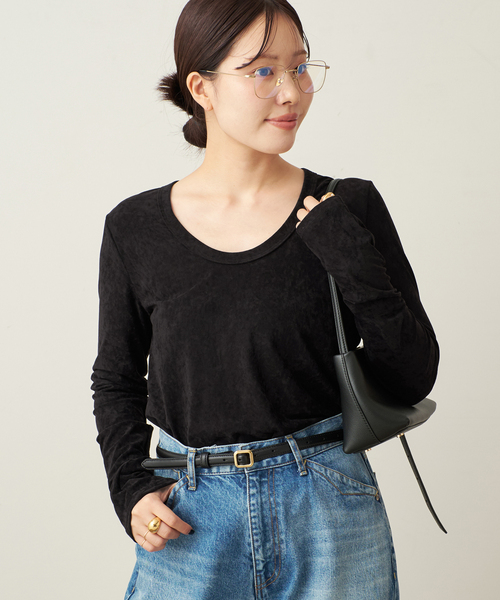 plage(プラージュ)の「velour long Tシャツ(Tシャツ/カットソー・レディース・ホワイト/ブラック・FREE)」の18枚目の写真