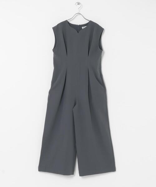 SENSE OF PLACE by URBAN RESEARCH（センスオブプレイスバイアーバンリサーチ）の「ウエストタックハートネックロンパース（サロペット/オーバーオール・レディース・ブラック/チャコールグレー・SMALL/MEDIUM）」の12枚目の写真
