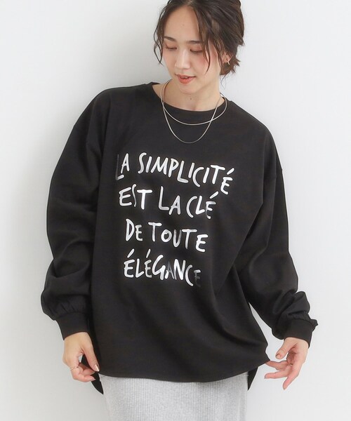 SHOO・LA・RUE(シューラルー)の「大人のカジュアルスタイルに グラフィックアソート BIGロンT【CIRCRIC】(Tシャツ/カットソー・レディース・ブラック系2/ホワイト系1/チャコールグレー/ピンク系・00)」の3枚目の写真