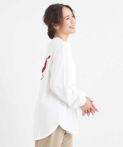 SHOO・LA・RUE(シューラルー)の「大人のカジュアルスタイルに グラフィックアソート BIGロンT【CIRCRIC】(Tシャツ/カットソー・レディース・ブラック系2/ホワイト系1/チャコールグレー/ピンク系・00)」の9枚目の写真