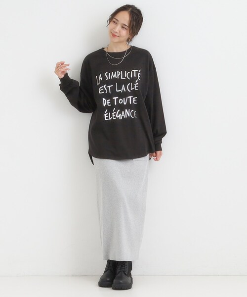 SHOO・LA・RUE(シューラルー)の「大人のカジュアルスタイルに グラフィックアソート BIGロンT【CIRCRIC】(Tシャツ/カットソー・レディース・ブラック系2/ホワイト系1/チャコールグレー/ピンク系・00)」の18枚目の写真